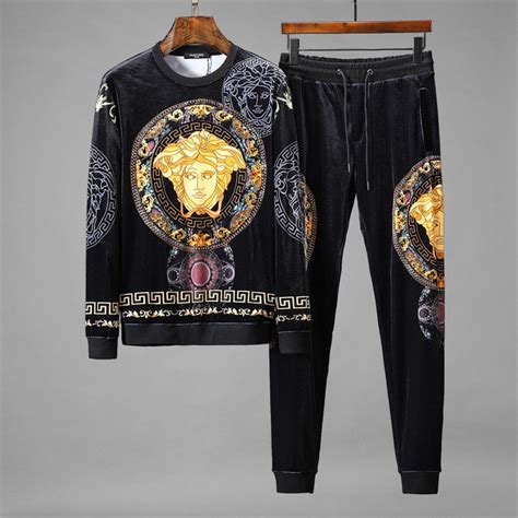 versace jeans tracksuit|velvet tracksuit men's versace.